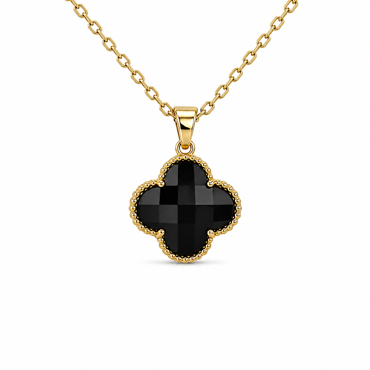 Clover Onyx Gold Kolye
