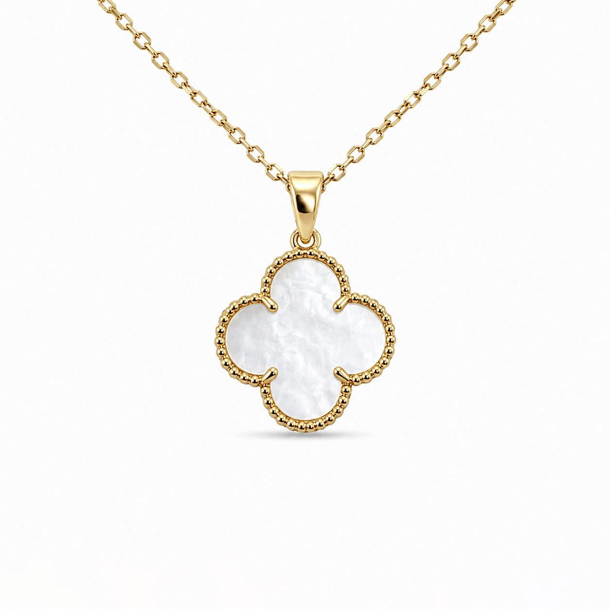 Clover Pearl Gold Kolye