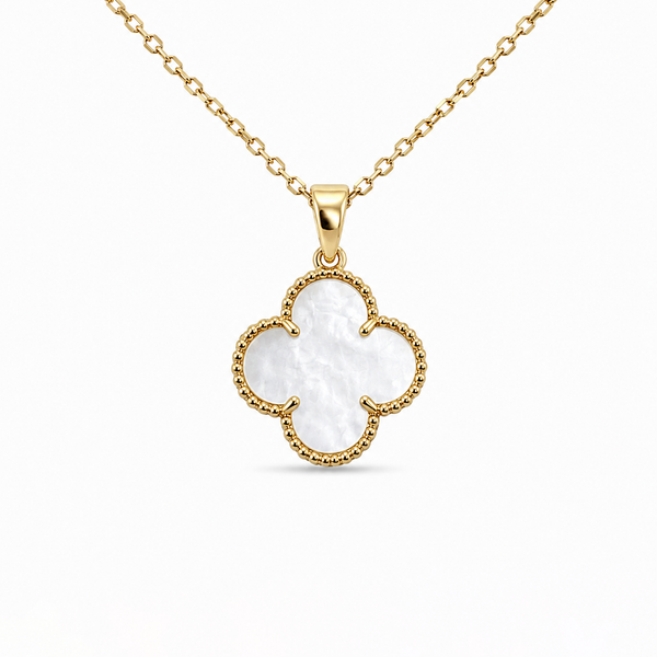 Clover White Gold Kolye