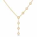 Clover Pearl Y Gold Kolye