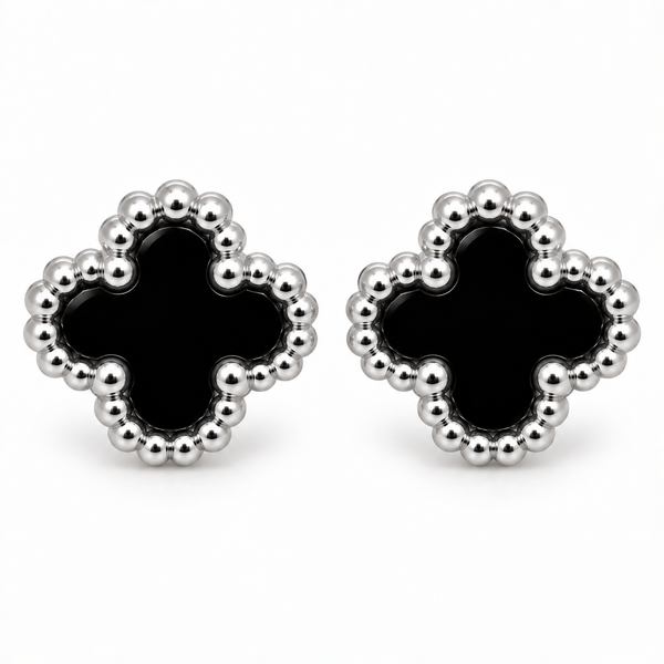 Clover L Silver Küpe