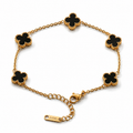 Clover Onyx Gold Bileklik