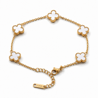 Clover White Gold Bileklik