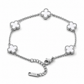 Clover Pearl Silver Bileklik