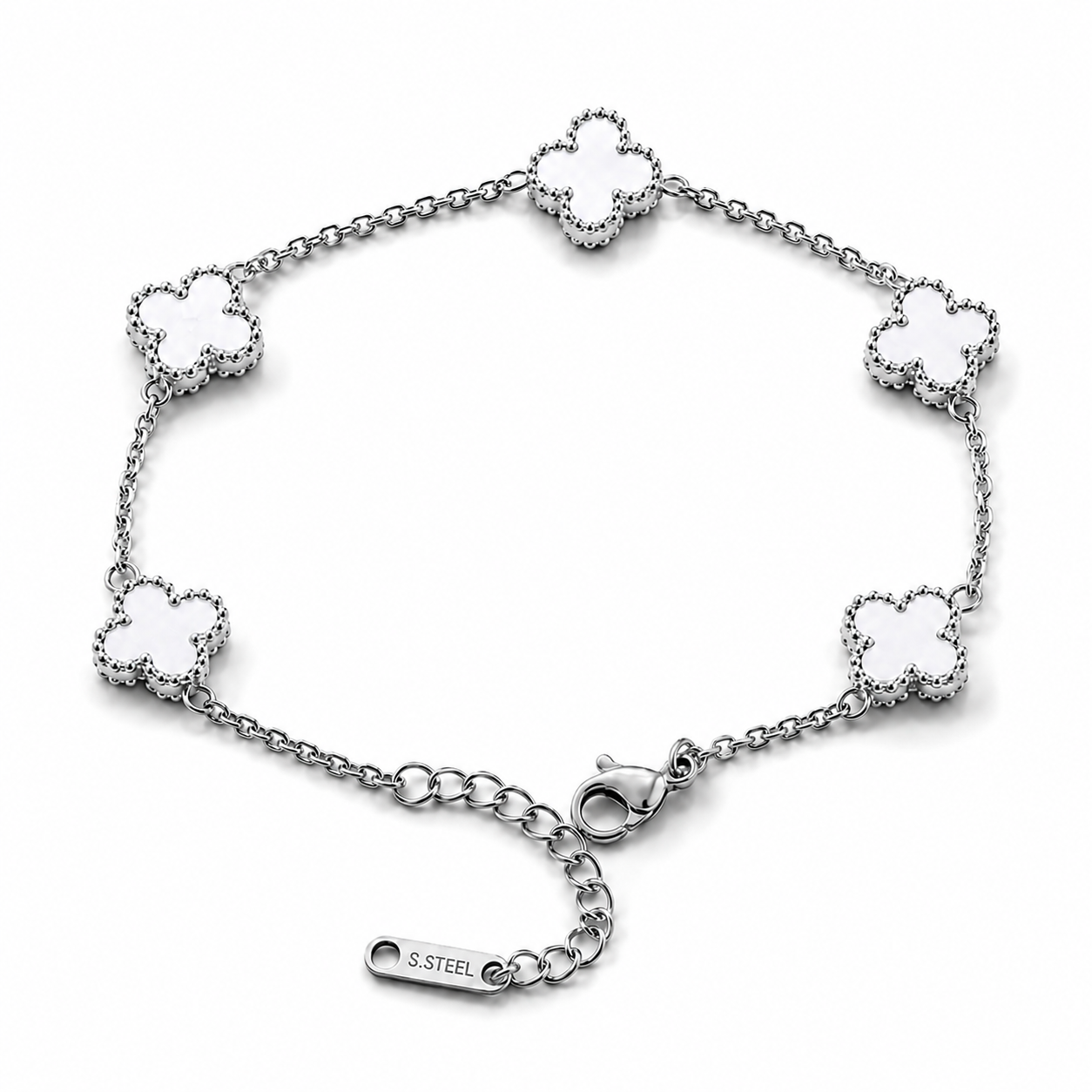 Clover Pearl Silver Bileklik