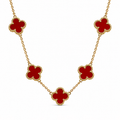 Clover Ruby Gold Kolye
