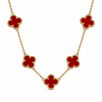 Clover Five Ruby Gold Kolye