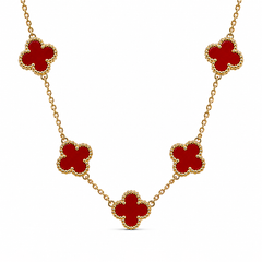 Clover Five Ruby Gold Kolye