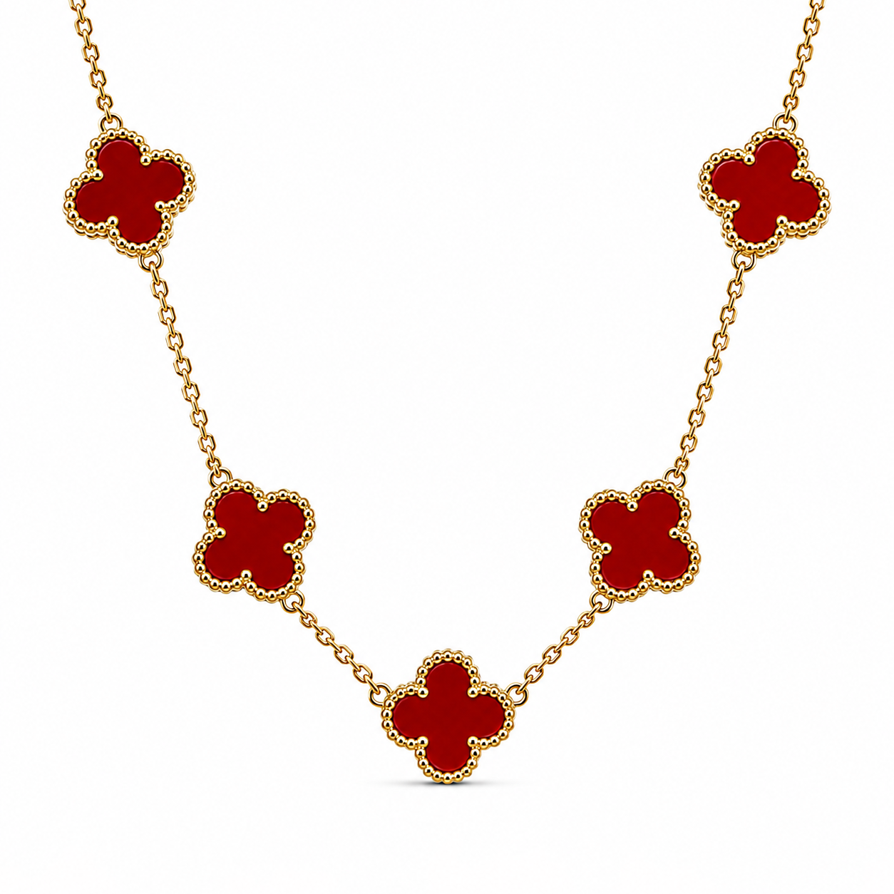 Clover Ruby Gold Kolye