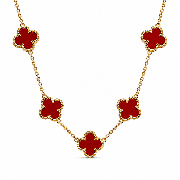 Clover Five Ruby Gold Kolye