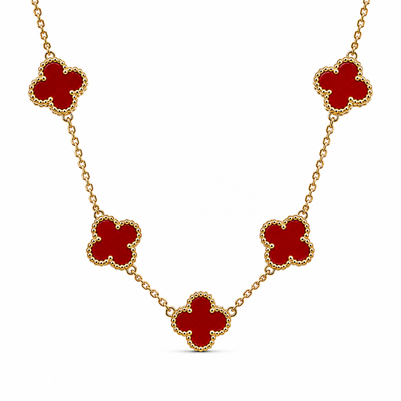 Clover Five Ruby Gold Kolye