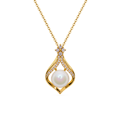 Elara Pearl Gold Kolye