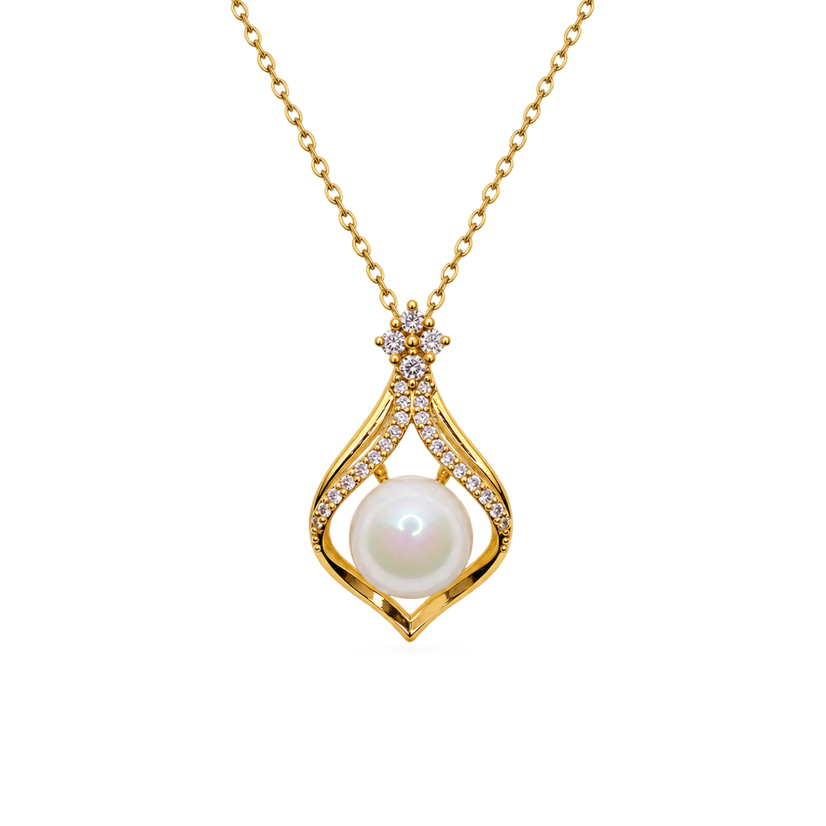 Elara Pearl Gold Kolye
