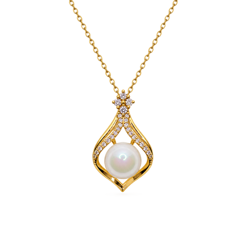 Elara Pearl Gold Kolye