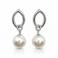 Halo Pearl Silver Küpe