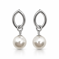 Halo Pearl Silver Küpe