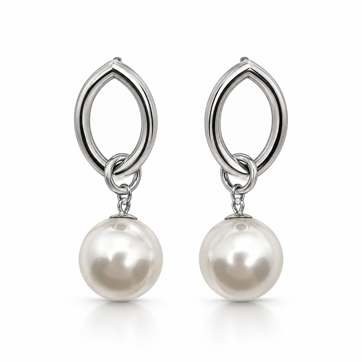 Halo Pearl Silver Küpe