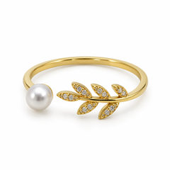 Laurel Pearl Gold Yüzük