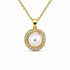 Pearl Halo Gold Kolye