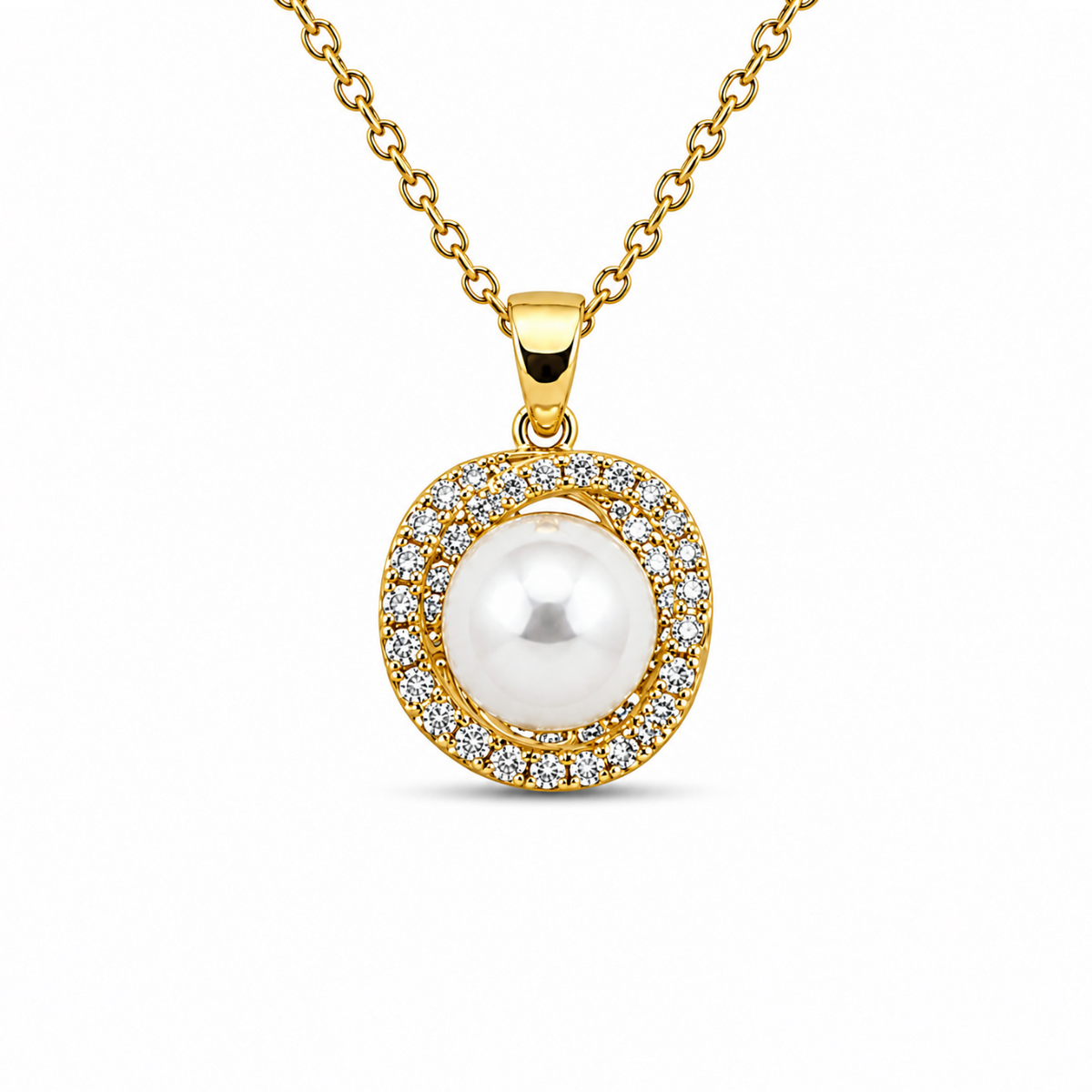 Pearl Halo Gold Kolye
