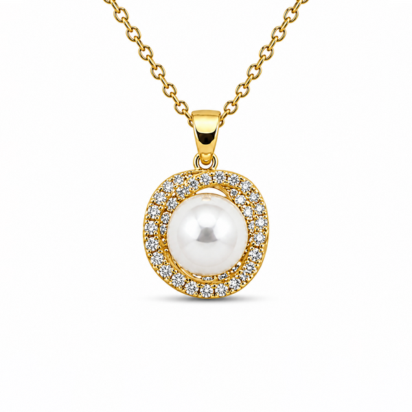 Pearl Halo Gold Kolye