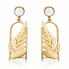Pearla Leaf Gold Küpe