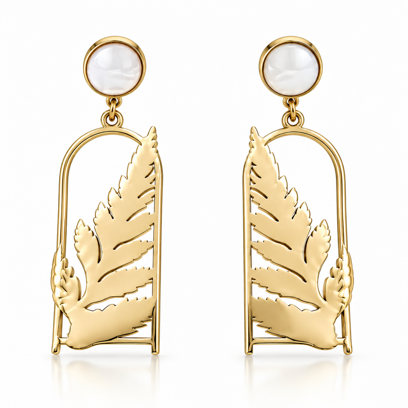 Pearla Leaf Gold Küpe