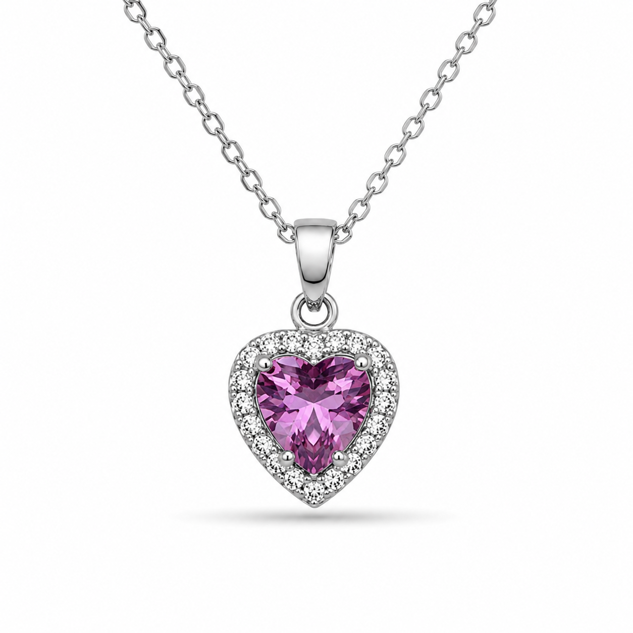 Rosalie Heart Violet Silver Kolye