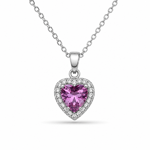 Rosalie Heart Violet Silver Kolye