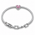 Rose Crystal Silver Bileklik
