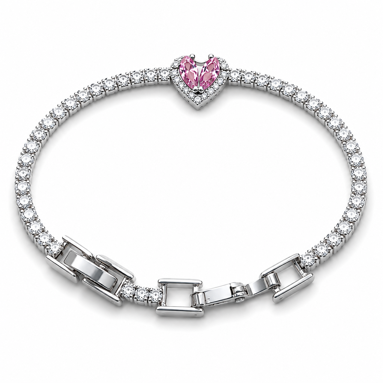 Rose Crystal Silver Bileklik