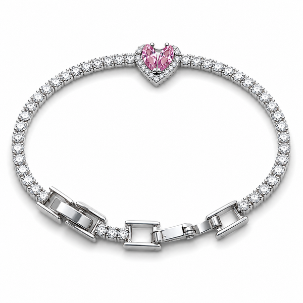 Rose Crystal Silver Bileklik