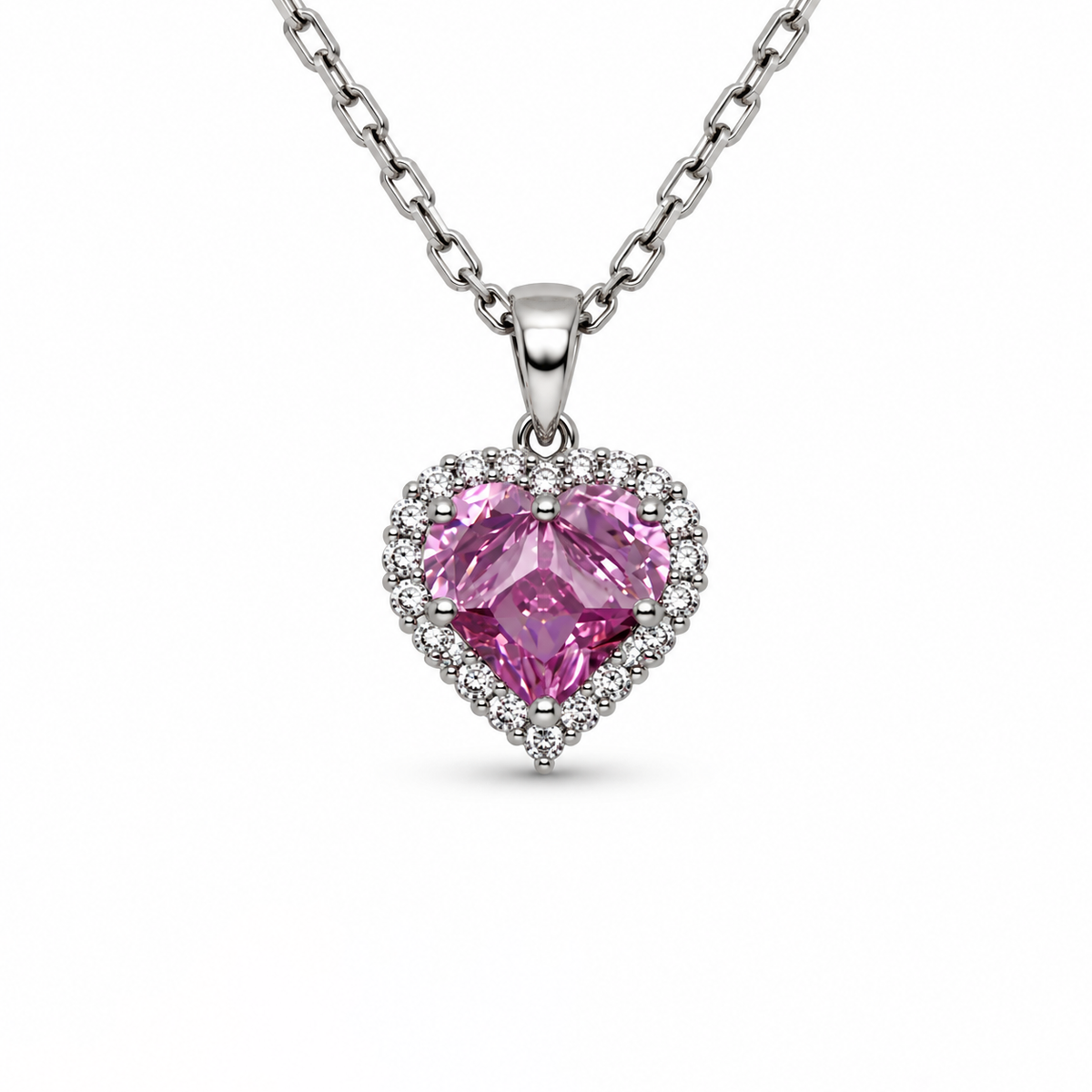 Rose Crystal Silver Kolye