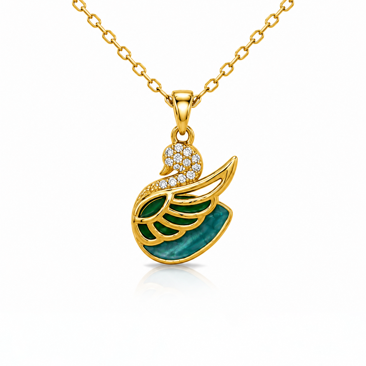 Swan Jade Gold Kolye