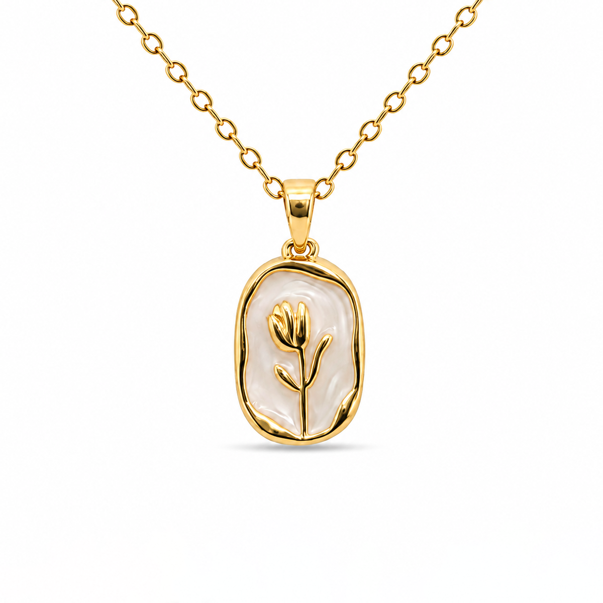 Tulip Pearl Gold Kolye