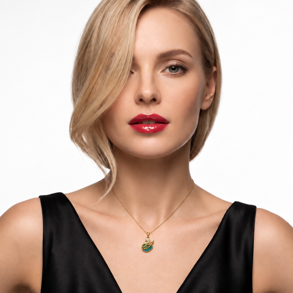 Swan Jade Gold Kolye